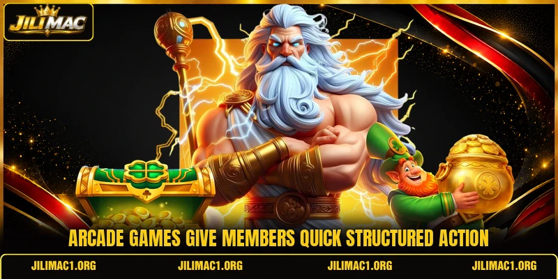 Arcade games give members quick structured action Arcade games give members quick structured action