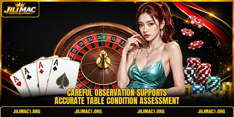 Careful observation supports accurate table condition assessment Careful observation supports accurate table condition assessment