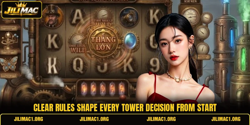 Clear rules shape every tower decision from start Clear rules shape every tower decision from start