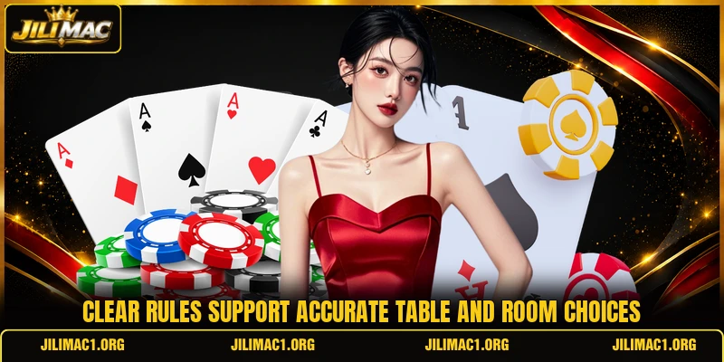 Clear rules support accurate table and room choices