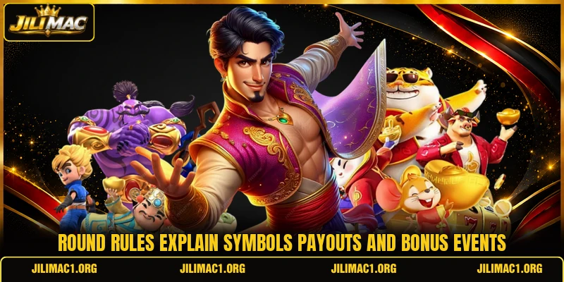 Round rules explain symbols payouts and bonus events Round rules explain symbols payouts and bonus events