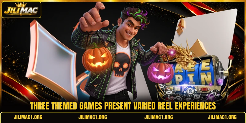Three themed games present varied reel experiences Three themed games present varied reel experiences